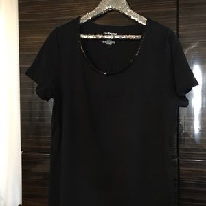 Lane Bryant Modern Fit black tee w/ sequins 18 20